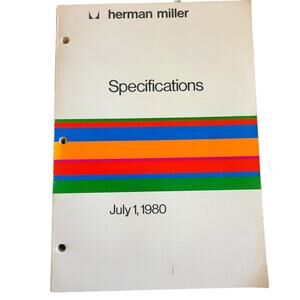 Herman Miller Ergon Eames 1980 Specifications Book Mid Century Catalog